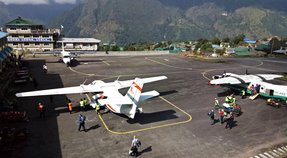 Lukla Airport in Everest region 