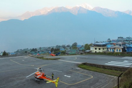 Helicopter on Lukla Airport